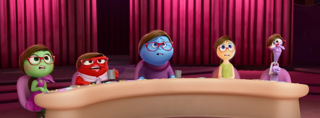 An image of the "emotion" characters in the animated film Inside Out.